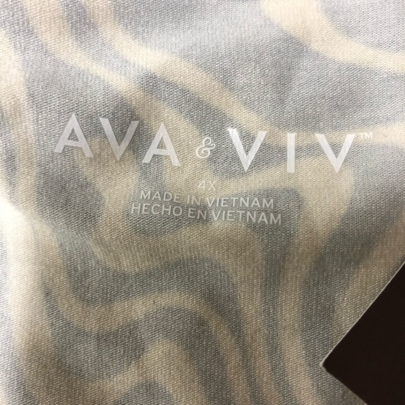 Ava & Viv Blue White Swirl Sleeveless Asymmetrical Dress Pockets Size 4X NWT - Picture 4 of 7